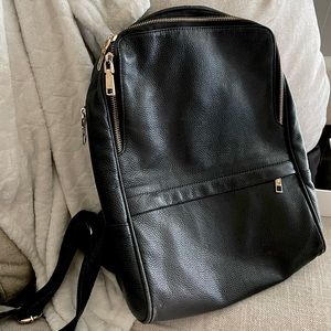 Black Leather Backpack Purse